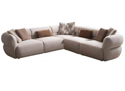 Modulares Ecksofa im skandinavischen Stil mit weichen Kissen