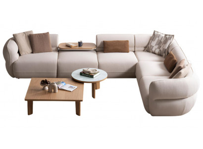 Stilvolles Ecksofa-Set mit Couchtisch und elegantem Beistelltisch