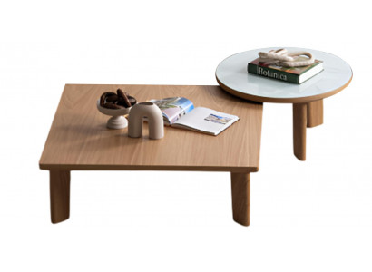 Moderne Tischset aus Holz mit Couchtisch und Beistelltisch Set