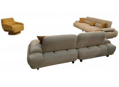 Edle Beige Couchgarnitur Designer Polstersofas Moderner Textilsessel