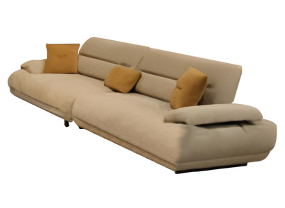 Beiges Wohnzimmer 4-Sitzer Sofa Designer Polstercouch Textilsofa