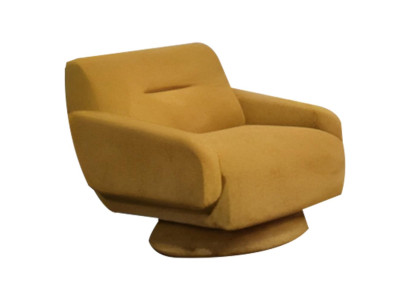 Gelber Loungesessel Designer Wohnzimmer Polstersessel Textilmöbel