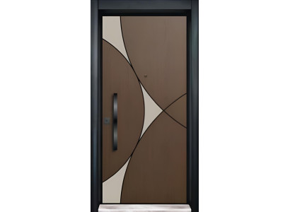 Braun-Beige Eingangstür Sicherheitstüren Designer Robuste Haustüren
