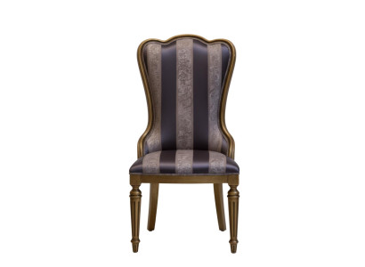 Eleganter Stuhl mit goldenen Akzenten und gestreiftem Stoff Hochwertig Möbel