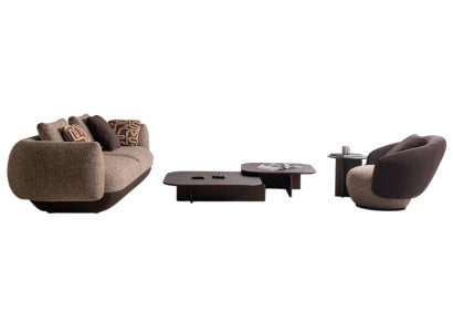 Designer Wohnzimmer Sofas Stilvoller Relaxsessel 4-Sitzer 2x Tische