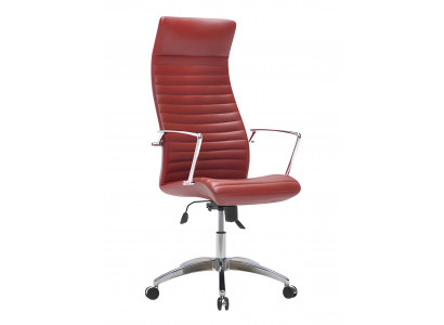 Roter Ledersessel Designer Bürostuhl Drehsessel Arbeitszimmer Sessel