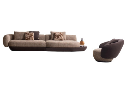 Elegantes Braunes Sofa-Set Stilvolle Polstercouch Designer Sessel