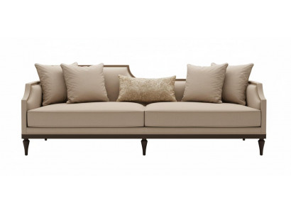 Luxuriöses Sofa mit eleganten Kissen und Holzbeinen 3-Sitzer luxuriöse Möbel