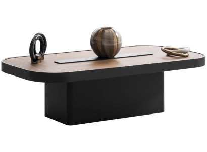 Rechteckiger Brauner Couchtisch Stilvolle Holztisch Metallrahmen