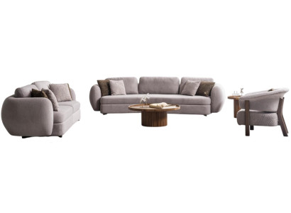 Elegante Graue Wohnzimmer Sofagarnitur Couchtisch Beistelltisch 5tlg