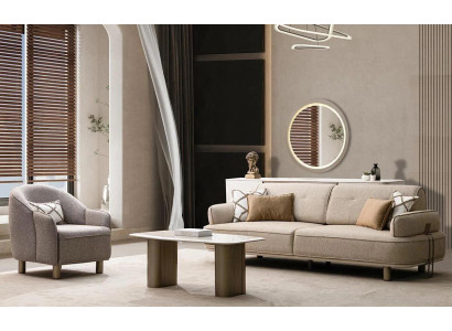 Design Sofa Set mit Sessel und Couchtisch für modernes Interieur