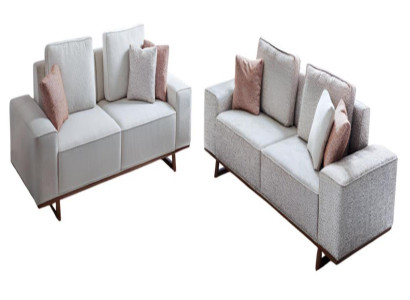 Weiße Textilsofas Designer Polstercouchen Edle Wohnzimmer Garnitur