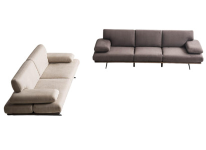Elegantes Grau-Beiges Sofa-Set 4-Sitzer Designer Dreisitzer 2tlg