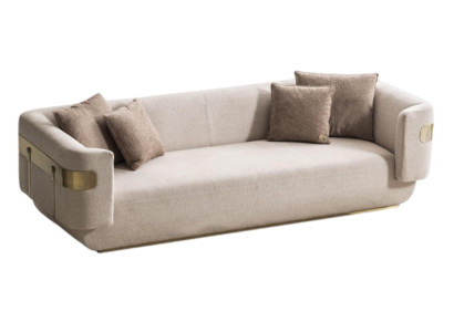 Elegantes Sofa Designer Beiger 4-Sitzer Wohnzimmer Polstercouchen
