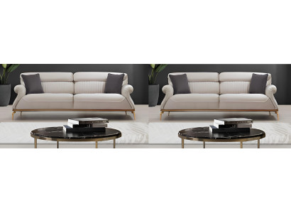 Beige 3+3 Polstergarnitur mit elegantem Stil und hohem Komfort