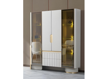 Moderne Weiße Wohnzimmer Vitrine Designer Verzierung Holzmöbel