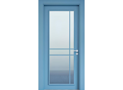 Blaue Glastür Designer MDF-Türen Luxuriöse Hoteltüren PVC-Tür