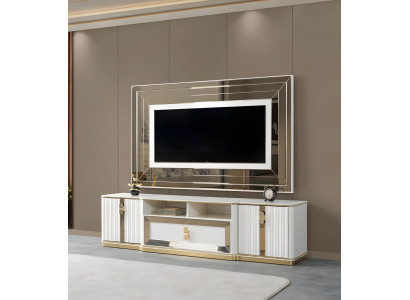 Moderner Weißer TV-Ständer Designer TV-Lowboard Wohnzimmer Möbel