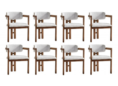 Stilvoller Stuhl-Set Designer Polsterstühle 8x Küchenstühle Möbel