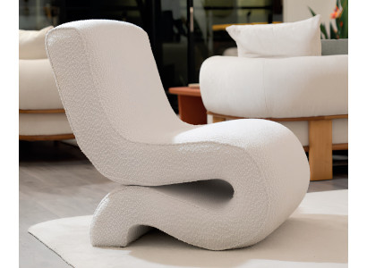 Exklusiver Weißer Polstersessel Designer Stoffsessel Relaxsessel