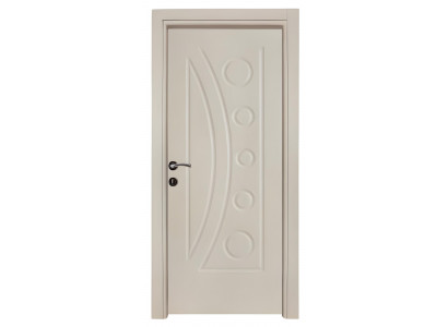 Luxuriöse Beige Wohnungstür Designer PVC-Beschichtung Einzeltür
