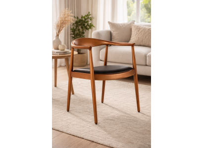 Braun-Schwarzer Designer Stuhl Exklusive Sitzstühle Wohnzimmer Stuhl