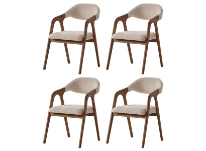 Exklusive Beige Küchenstühle Designer Textilsitzer Esszimmerstühle