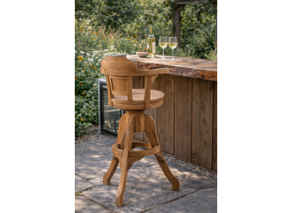 Stilvoller Brauner Barhocker Designer Holzhocker Exlusive Sitzmöbel