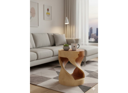 Stilvoller Beistelltisch aus Holz in Beige für Ihr Zuhause