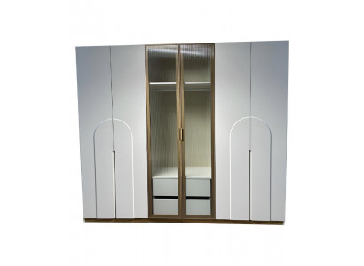 Moderner Grauer Kleiderschrank Designer Glasschrank Luxus Möbel