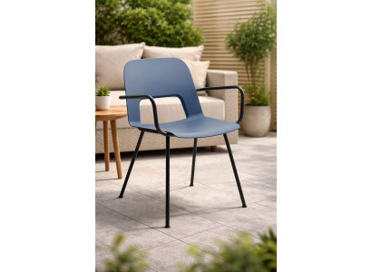 Blauer Kunststoffstuhl Exklusive Gartenstühle Armlehnenstühle Möbel