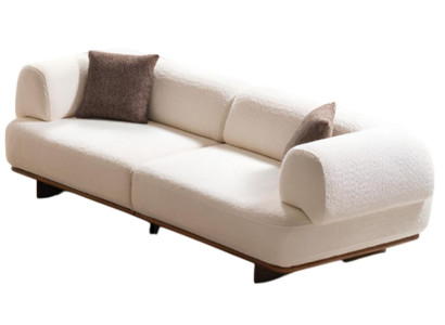 Exklusives Beiges Polstersofa Moderne Textilcouch Wohnzimmer 3-er