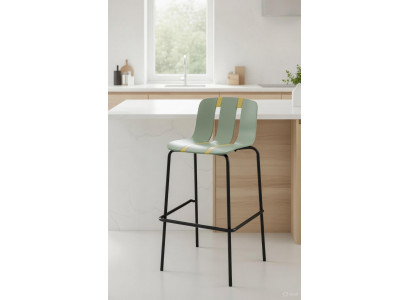 Schwarz-Grüner Barhocker Designer Küchenhocker Luxuriöse Sitzmöbel