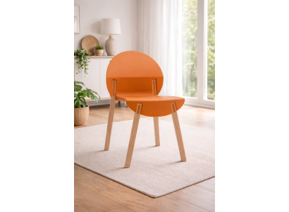Exklusiver Oranger Sitzstuhl Edle Wohnzimmer Stühle Luxuriöser Stuhl