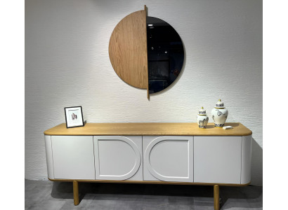 Weißes Designer Sideboard Luxuriöses Holz Wohnzimmer Lowboard
