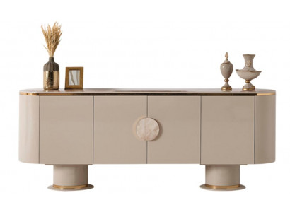 Luxuriöses Sideboard Beige Wohnzimmer Holzmöbel Exklusive Anrichte