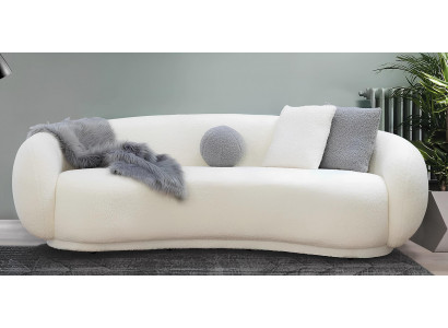 Weiße Polstercouch Designer Wohnzimmer 3-Sitzer Textilsofas 3-er