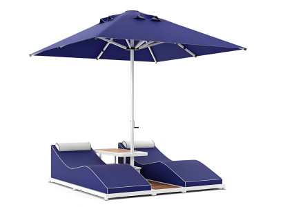 Stilvoller Liegestuhl Designer Metallrahmen Exklusive Gartenliege