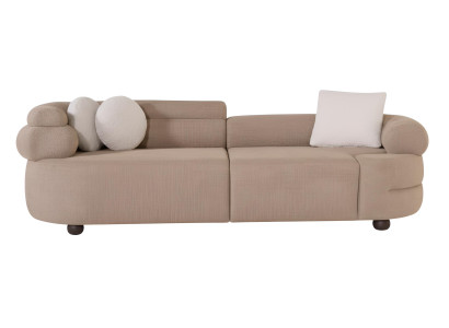 Designer Hellbraunes Polstersofa Wohnzimmer 3-Sitzer Moderne Couch