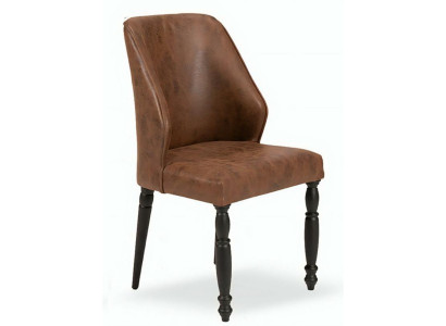 Brauner Carbon-Stuhl mit Rückenlehne für Ess- & Wohnzimmer