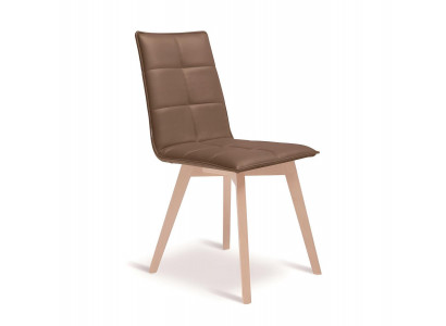 Luxuriöser Brauner Sitzstuhl Edle Esszimmer Lederstühle Holzfüße