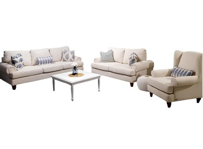 Elegantes 3-teiliges Wohnzimmer-Set: 3-Sitzer 2-Sitzer und Sessel