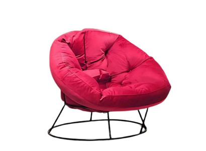 Roter Design Sessel Moderne Garten Möbel Luxuriöser Stoffsessel