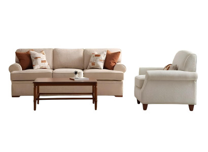 Bequeme 2‑teilige Wohnzimmer‑Set 3‑Sitzer Sofa und Sessel elegant.