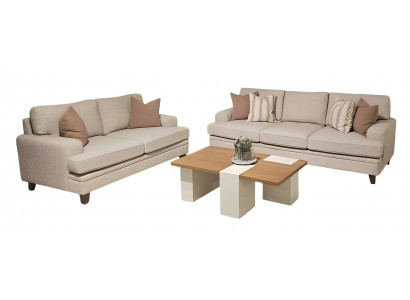 Set für Wohnzimmer 3-Sitzer und 2-Sitzer stilvoll und komfortabel.