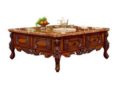 Brauner Klassischer Wohnzimmertisch Designer Massivholz Couchtisch