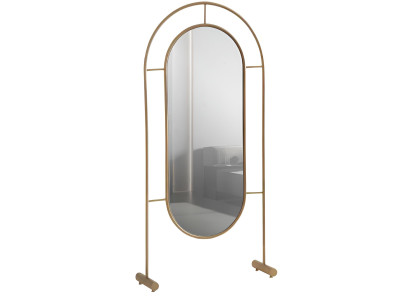 Eleganter Standspiegel mit goldfarbenem Metallrahmen Edle Möbel
