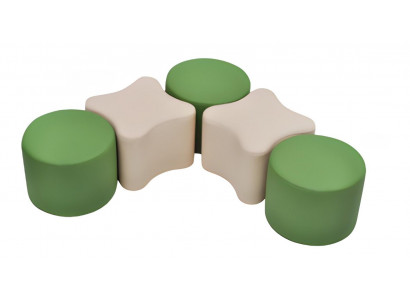 Bunter Pouf-Set für Kinderzimmer und kreative Spielbereiche 5-tlg.