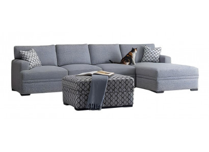 Modernes L-förmiges Ecksofa mit Pouf – Stilvoll und Komfortabel