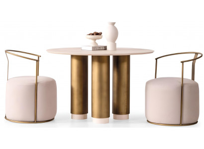 Luxuriöses Esszimmer-Set Stilvoller Küchentisch 2x Lehnstühle 3tlg